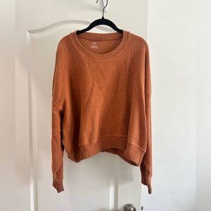 Aerie Distressed Crop Sweater SZ L